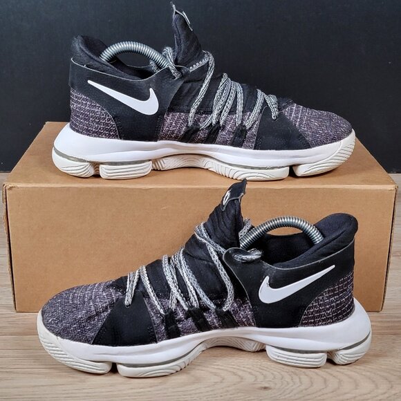 Nike Zoom KD 15 Oreo GS Shoes Size 7Y Black White Basketball Sneakers 918365-001 - Picture 2 of 8